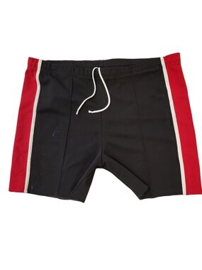 90s Men's Black Biking Sporty Shorts with Red Side Panels Very Vintage Canada